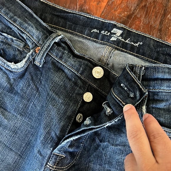 7 for all mankind, button fly jeans. 30Wx29L - Picture 2 of 3